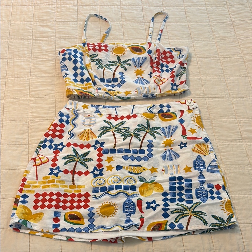 Tropical Vacation Two Piece Skirt Set